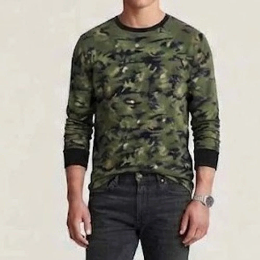 Polo Ralph Lauren Thermal Shirt Mens XL Green Camo Waffle Knit Long Sleeve Fall